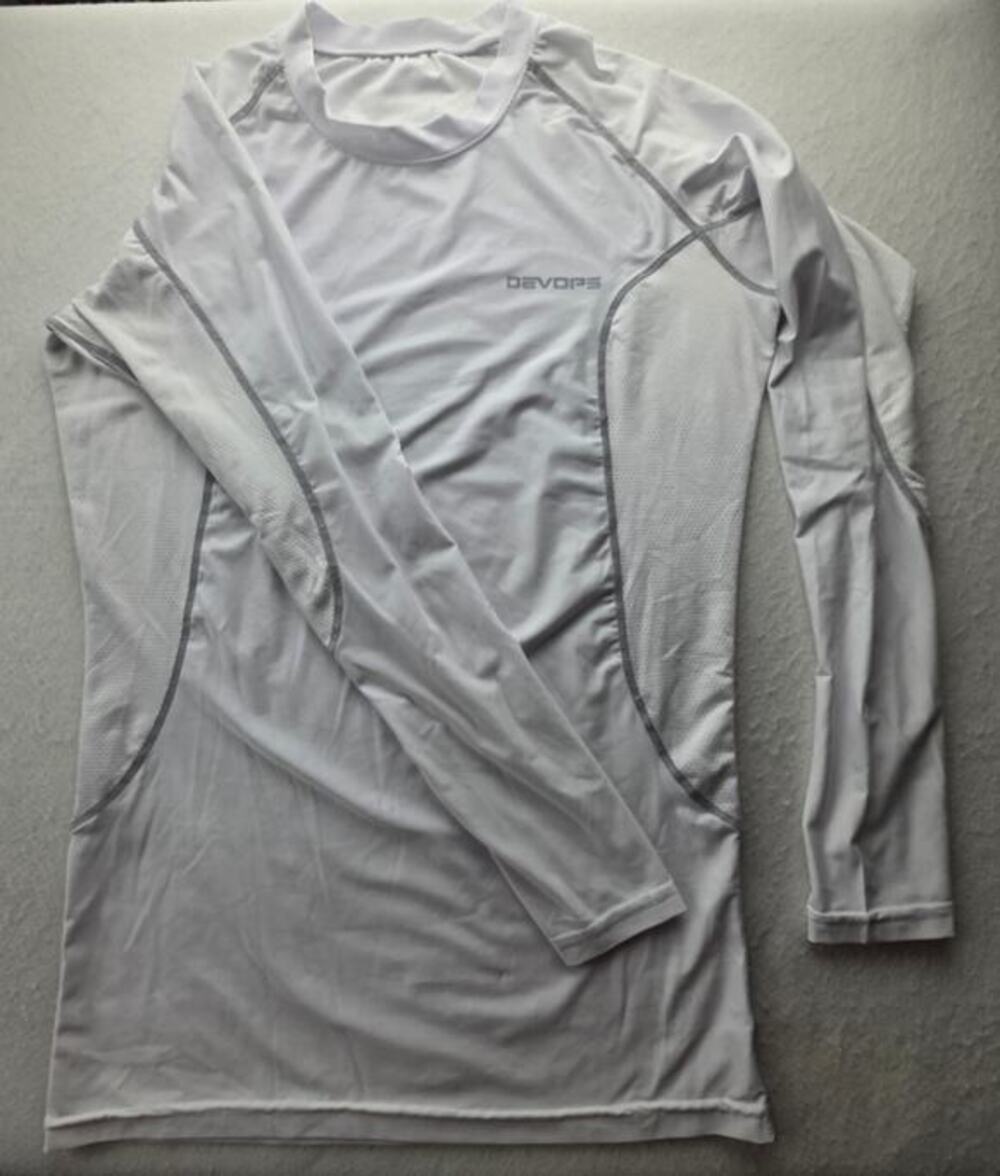 Devops Men's White Activewear Long Sleeve Size Medium